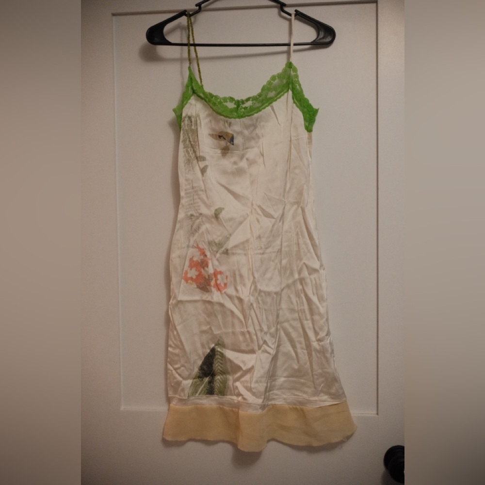 Guess Dress with Green Lace Accents (vintage)